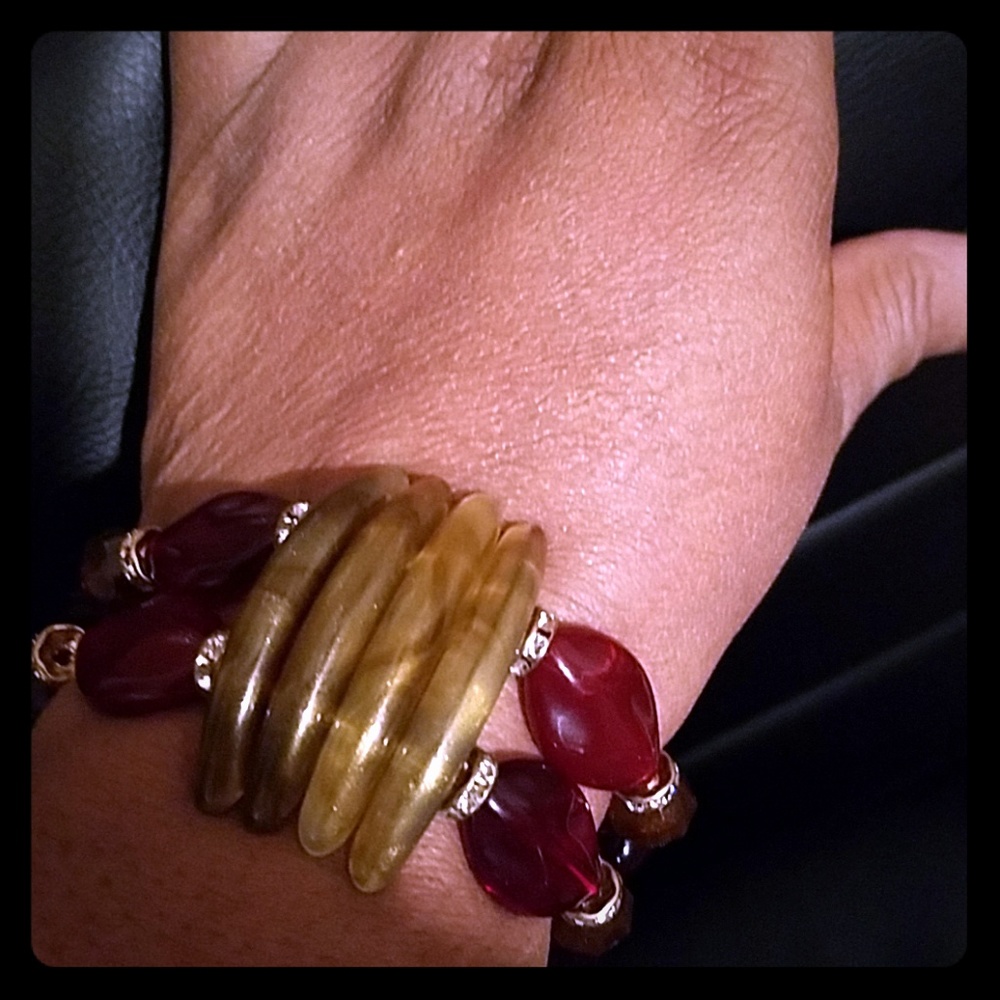 Burgundy and brown bracelet